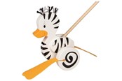 Zabawki dla niemowlat - Goki Wooden Push Figure Zebra Duck - 54959