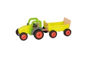 Zabawki drewniane - Goki Wooden Tractor with Trailer - 55886