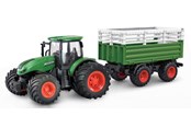 Zdalnie sterowane zabawki - Amewi RC Tractor with Livestock Trailer 1:24 RTR Green - 22636