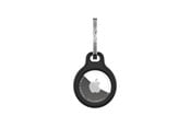 Telefon - Inne akcesoria - FIXED Silky Silicone Apple AirTag Keychain Case - Black - FIXSILD-756-BK