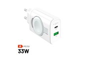 Telefon - Adapter i Ladowarka - FIXED MagFlip USB-C Charger 33W Apple Watch/USB-C/USB-A - FIXC33-CUW-WH