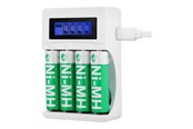 Bateria - Deltaco battery charger - with battery - 4 x AA type - C704A4-4xAA