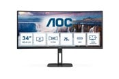 Monitor - 34" AOC CU34V5C - 3440x1440 (UWQHD) - 100Hz - VA - 65W USB-C - CU34V5C/BK/23