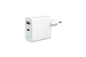 Telefon - Adapter i Ladowarka - Gembird Universal USB charger with LED QC 3.0 & PD 20W 2-port - White - TA-UC-PDQC20L-W-01