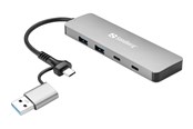 USB hub - Sandberg 4-Port USB Hub USB hub - 4 - USB 3.0 - Srebrny - 136-64