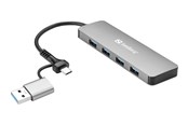 USB hub - Sandberg 4-Port USB Hub USB hub - 4 - USB 3.0 - Srebrny - 136-63