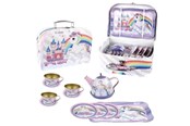 Zabawa w kuchnie i akcesoria - Magni Tea set in suitcase - unicorn - 3905