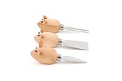 Przybory kuchenne - Kikkerland Cheese Knives Mice Set Of 3 - CHS08