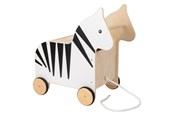 Pokój dzieciecy - Small Foot - Wooden Toy Box and Zebra Wildlife Pull Figure - 12425