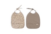 Akcesoria dla niemowlat - Filibabba Bib with ties 2-pack - Little Wonders + Warm Gre - FI-03340