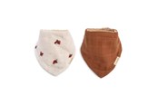 Akcesoria dla niemowląt - Filibabba Bandana bib 2 pack GOTS - Lucky + Amber Brown - FI-03364