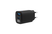 Telefon - Adapter i Ladowarka - Gembird Universal GaN USB charger with LCD QC 3.0 & POD 30W 2-port - Black - TA-UC-PDQC30LCD-BK-01