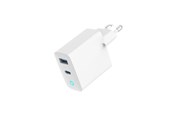 Telefon - Adapter i Ładowarka - Gembird Universal GaN USB charger with LED QC 3.0 & PD 30W 2-port - White - TA-UC-PDQC30L-W-01