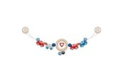 Zabawki dla niemowlat - Goki Wooden Stroller Chain Cars with Clips - 65197