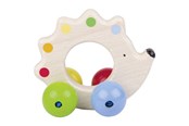 Zabawki dla niemowlat - Goki Wooden Gripping Ring Hedgehog Color - 65320