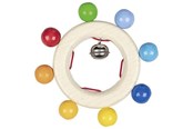 Zabawki dla niemowlat - Goki Wooden Grab Ring with Rainbow Beads - 65321