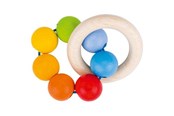Zabawki dla niemowlat - Goki Wooden Gripping Ring Rainbow - 65333