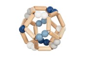 Zabawki dla niemowlat - Goki Wooden Gripping Ring Elastic Ball Blue - 65345