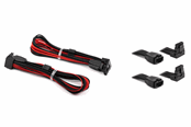 Kabel zasilający (wewnętrzny) - DUTZO Sleeved PCI-E 12V-2x6 kabel przedłużający zestaw dwóch - Lock pin up & down - Czarno / Zerwony - DSC-PCEP30TPBR