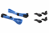 Kabel zasilający (wewnętrzny) - DUTZO Sleeved PCI-E 12V-2x6 kabel przedłużający zestaw dwóch - Lock pin up & down - Niebieski - DSC-PCEP30TPBLU