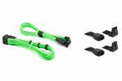 Kabel zasilajacy (wewnetrzny) - DUTZO Sleeved PCI-E 12V-2x6 kabel przedłużający zestaw dwóch - Lock pin up & down - Zielony - DSC-PCEP30TPGRN