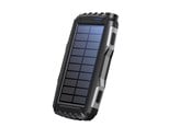 Powerbank - DENVER PSO-20010 MK2 – Solar Powerbank with 20.000mAh Battery and Triple USB Output Powerbank - Czarny - 20000 Ah - PSO-20010