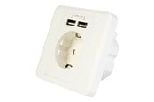 Kable - rózne - Gembird EnerGenie EG-ACU2A2-01 - power socket-outlet - 1 gang - 1 power socket 2 USB sockets - EG-ACU2A2-01