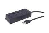 USB hub - Gembird UHB-U2P4P-01 - hub - with switches - 4 ports USB hub - 4 - Czarny - UHB-U2P4P-01