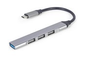 USB hub - Gembird - hub - USB Type-C silver - 4 ports USB hub - 4 - Srebrny - UHB-CM-U3P1U2P3-03