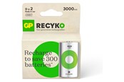 Bateria do aparatu & uchwyt do baterii - GP Recyko NiMH 3000mAh D 2's Paper Box - Green - 201250