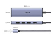 USB hub - UGREEN Usb-C Multifunction Adapter USB hub - 3 - Srebrny - 20956A-UG