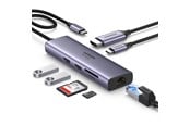 USB hub - UGREEN Usb-C Multifunction Adapter With Ethernet Interface USB hub - 7 - Srebrny - 60515-UG