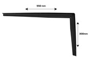 Wsporniki i zawiasy  - Home>it table support with T-profile 30 x 55 cm matt black - 16325
