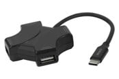 USB hub - Deltaco USB Hub - 4x USB-A USB hub - 4 - Czarny - USBC-HUB205