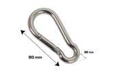 Wsporniki i zawiasy  - Home>it fireman's carabiner Ø8 x 80 mm stainless steel 2 pcs. - 20467