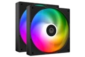 Wentylator obudowy - ID-Cooling AS-140-ARGB-K (2-pack) - Wentylator obudowy - 140mm - Czarny ze światłem RGB - 25 dBA - AS-140-ARGB-K DUET