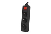 Kabel zasilający (zewnętrzny) - Lanberg PS1-03E-0300-BK - power strip - PS1-03E-0300-BK