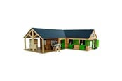 Zabawki drewniane - Kids Globe - Horse Corner Stable with 3 Boxes and Storage 1:24 - 610211
