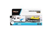 Samochody i pojazdy - Toi-Toys - Metal Pull Back Camper with Trailer and Snowmobile - 29201A
