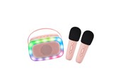 Muzyka - Lalarma Karaoke with lights and two microphone - R - LALAR-KARATWO-WLIGHTS-ROSE