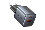 Telefon - Adapter i Ladowarka - Vention GaN USB-C + USB-A 30W Charger (Gray) - FEWH0-EU