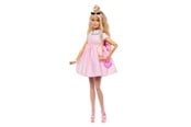 Lalki i akcesoria - Barbie Deluxe Style Doll #3 in Pastel Pink Dress with Oversized Bow and Blode Hair - HYV27