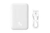 Powerbank - Baseus Magnetic Mini Air PPCXM06A 6000mAh 20W Power Bank with Simple Series USB-C Cable - White Powerbank - Biały - 6000 mAh - P10059002223-00