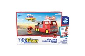 Klocki konstrukcyjne - Tile Town Firetruck Magnetic Tiles Building Vehicle Playset 11 pcs - 90314