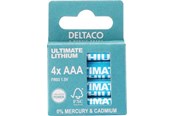 Bateria - Deltaco Ultimate Lithium Batteries LR03/AAA - 4-pack - ULT-R03LI-4P