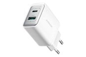 Telefon - Adapter i Ladowarka - Joyroom TCF15 Dual-Port (A+C) 30W Power Charger (white) - JR-TCF15