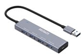 USB hub - Deltaco USB-A hub - 4x USB-A Female USB hub - 4 - USB 3.0 - Srebrny - UH-738