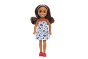 Lalki i akcesoria - Barbie Chelsea Doll Wearing Removable Blue Dress With Brown Hair - HXM97
