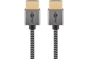 Kabel wyswietlacza - Pro HDMI 2.0 sleeved - 1m - Szary - 4040849757525