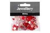 Kreatywne gry - Creativ Company Glass Beads Various Ladybug Heart Leaves 60 grams - 684230